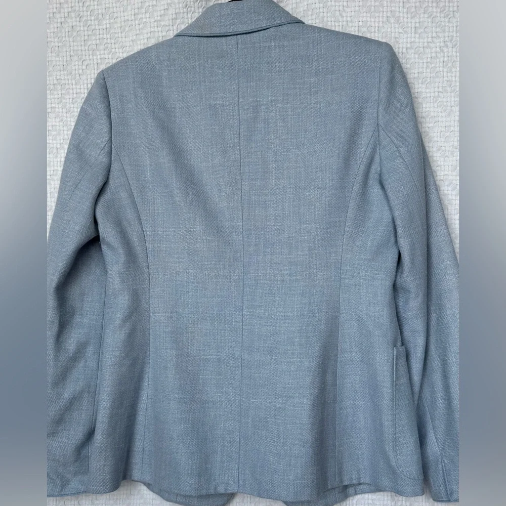 Max Mara Emy Blazer Sky Blue Silk Linen Wool – Size 8